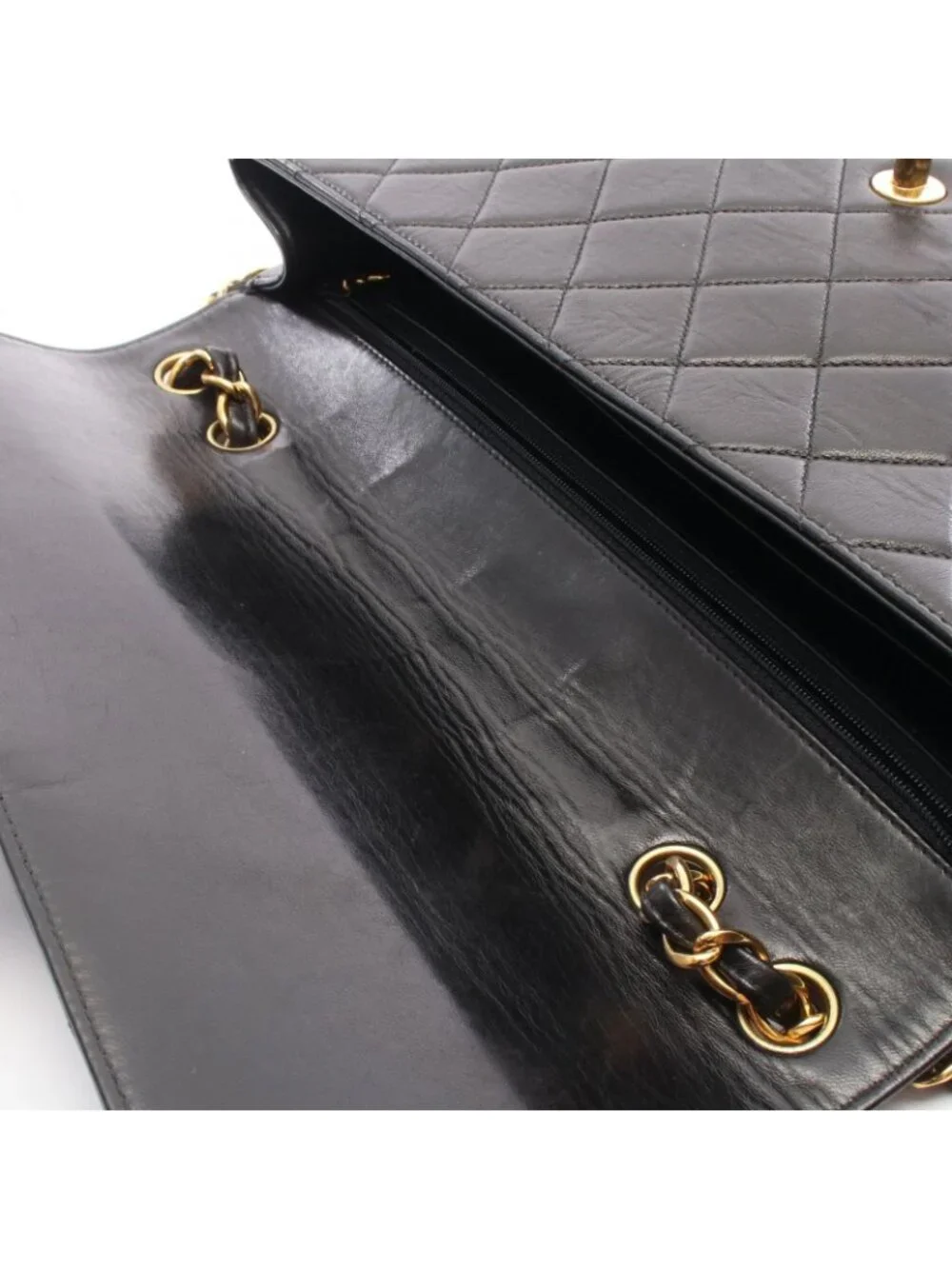 Chanel Shoulder Bag Maxi Quilted 30 Single Flap Black Lambskin Chain